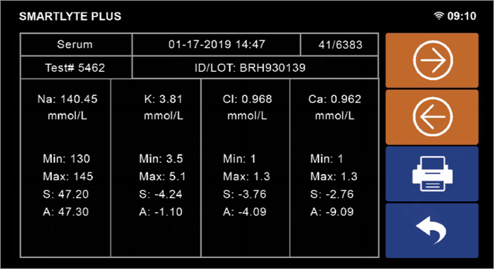 SmartLyte® Plus Electrolyte Analyzer Simple Search Function