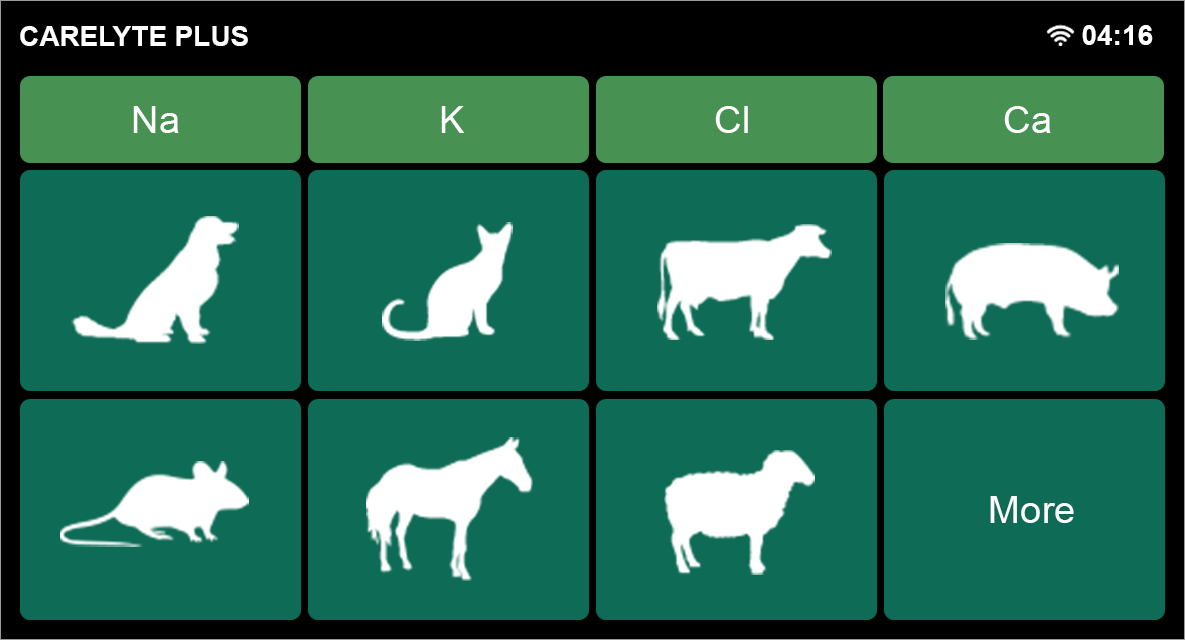 CareLyte<sup>®</sup> Plus Veterinary Diagnostics Menu Navigation